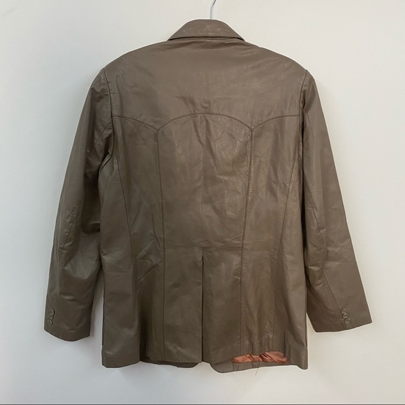 Vintage Western Style Leather Jacket Blazer - Picture 7 of 16